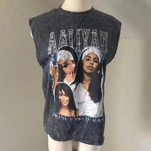 Black Graphic Sleeveless Muscle Tee Relaxed Fit